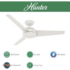 image:imageHunter Fan 52 inch Ceiling Fan with No Light Outdoor or Indoor White Ceiling Fan for Porch Living Room Office Kitchen Garage 3 Blades Renewed