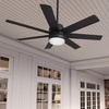 image:imageHunter Fan 52 inch IndoorOutdoor Matte Black Ceiling Fan with Light and Remote Control for Bedroom Living Room Dining Room Kitchen Office Patio CC5C15C35 Renewed