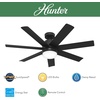 image:imageHunter Fan 52 inch IndoorOutdoor Matte Black Ceiling Fan with Light and Remote Control for Bedroom Living Room Dining Room Kitchen Office Patio CC5C15C35 Renewed