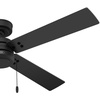 image:imageHunter Fan 52 inch Outdoor or Indoor Ceiling Fan with Pull Chain Black Ceiling Fan without Light For Patio Kitchen Garage Living Room Renewed
