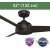 image:imageHunter Fan 52 inch Transitional Premier Bronze Outdoor Ceiling Fan with 3 Blades Renewed