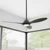 image:imageHunter Fan 56 inch Ceiling Fan with Light and Remote Outdoor or Indoor Matte Black Ceiling Fan for Porch Living Room Office Kitchen Garage 3 Blades Renewed