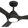 image:imageHunter Fan 56 inch Ceiling Fan with Light and Remote Outdoor or Indoor Matte Black Ceiling Fan for Porch Living Room Office Kitchen Garage 3 Blades Renewed