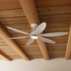 image:imageHunter Fan 60 inch Ceiling Fan with Light and Remote Outdoor or Indoor White Ceiling Fan for Porch Living Room Office Kitchen Garage 6 Blades Renewed