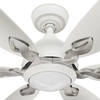 image:imageHunter Fan 60 inch Ceiling Fan with Light and Remote Outdoor or Indoor White Ceiling Fan for Porch Living Room Office Kitchen Garage 6 Blades Renewed