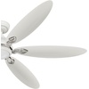 image:imageHunter Fan 60 inch Ceiling Fan with Light and Remote Outdoor or Indoor White Ceiling Fan for Porch Living Room Office Kitchen Garage 6 Blades Renewed