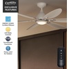 image:imageHunter Fan 60 inch Ceiling Fan with Light and Remote Outdoor or Indoor White Ceiling Fan for Porch Living Room Office Kitchen Garage 6 Blades Renewed