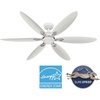 image:imageHunter Fan 60 inch Ceiling Fan with Light and Remote Outdoor or Indoor White Ceiling Fan for Porch Living Room Office Kitchen Garage 6 Blades Renewed