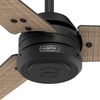 image:imageHunter Fan 60 inch Ceiling Fan with No Light Outdoor or Indoor Matte Black Ceiling Fan with 3 Blades for Porch Living Room Office Kitchen Garage Renewed