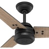 image:imageHunter Fan 60 inch Ceiling Fan with No Light Outdoor or Indoor Matte Black Ceiling Fan with 3 Blades for Porch Living Room Office Kitchen Garage Renewed