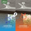 image:imageHunter Fan 60 inch Ceiling Fan with No Light Outdoor or Indoor White Black Ceiling Fan with 3 Blades for Porch Living Room Office Kitchen Garage RenewedFresh White