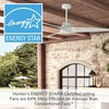 image:imageHunter Fan 60 inch Ceiling Fan with No Light Outdoor or Indoor White Black Ceiling Fan with 3 Blades for Porch Living Room Office Kitchen Garage RenewedFresh White