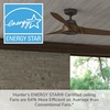 image:imageHunter Fan 60 inch Ceiling Fan with No Light Outdoor or Indoor White Black Ceiling Fan with 3 Blades for Porch Living Room Office Kitchen Garage RenewedBronze
