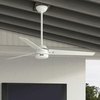 image:imageHunter Fan 60 inch Ceiling Fan with No Light Outdoor or Indoor White Ceiling Fan with 3 Blades for Porch Living Room Office Kitchen Garage Renewed