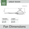 image:imageHunter Fan 60 inch Ceiling Fan with No Light Outdoor or Indoor White Ceiling Fan with 3 Blades for Porch Living Room Office Kitchen Garage Renewed