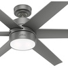 image:imageHunter Fan 60 inch Contemporary Matte Silver Finish Outdoor Ceiling Fan with LED Light Kit Renewed