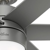 image:imageHunter Fan 60 inch Contemporary Matte Silver Finish Outdoor Ceiling Fan with LED Light Kit Renewed