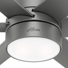 image:imageHunter Fan 60 inch Contemporary Matte Silver Finish Outdoor Ceiling Fan with LED Light Kit Renewed