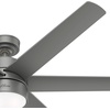 image:imageHunter Fan 60 inch Contemporary Matte Silver Finish Outdoor Ceiling Fan with LED Light Kit Renewed