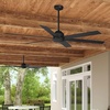 image:imageHunter Fan 72 Inch Black IndoorOutdoor Ceiling fan with Remote for Porch Living Room Office Kitchen Renewed