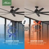 image:imageHunter Fan 72 inch Ceiling Fan with No Light Outdoor or Indoor Black Ceiling Fan for Porch Living Room Office Kitchen Garage 7 Blades Renewed