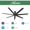 image:imageHunter Fan 72 inch Ceiling Fan with No Light Outdoor or Indoor Black Ceiling Fan for Porch Living Room Office Kitchen Garage 7 Blades Renewed