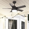 image:imageHunter Fan Company 51440 Seawall Ceiling Fan 44 Matte Silver  WeatherMax coastal design for outdoor spaces SureSpeed high velocity airflow LED light and pull chain controlNoble Bronze