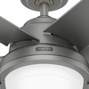 image:imageHunter Fan Company 51440 Seawall Ceiling Fan 44 Matte Silver  WeatherMax coastal design for outdoor spaces SureSpeed high velocity airflow LED light and pull chain controlMatte Silver