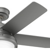 image:imageHunter Fan Company 51440 Seawall Ceiling Fan 44 Matte Silver  WeatherMax coastal design for outdoor spaces SureSpeed high velocity airflow LED light and pull chain controlMatte Silver