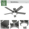 image:imageHunter Fan Company 51440 Seawall Ceiling Fan 44 Matte Silver  WeatherMax coastal design for outdoor spaces SureSpeed high velocity airflow LED light and pull chain controlMatte Silver