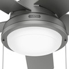 image:imageHunter Fan Company 51440 Seawall Ceiling Fan 44 Matte Silver  WeatherMax coastal design for outdoor spaces SureSpeed high velocity airflow LED light and pull chain controlMatte Silver