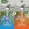 image:imageHunter Fan Company 51440 Seawall Ceiling Fan 44 Matte Silver  WeatherMax coastal design for outdoor spaces SureSpeed high velocity airflow LED light and pull chain controlMatte Silver