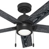 image:imageHunter Fan Company 51707 Erling Ceiling Fan Matte Black  Standard Mount Pull Chain 5 Blades For Bedroom Living Room Kitchen 51707Matte Black