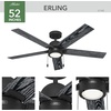 image:imageHunter Fan Company 51707 Erling Ceiling Fan Matte Black  Standard Mount Pull Chain 5 Blades For Bedroom Living Room Kitchen 51707Matte Black