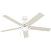 image:imageHunter Fan Company 51707 Erling Ceiling Fan Matte Black  Standard Mount Pull Chain 5 Blades For Bedroom Living Room Kitchen 51707Matte White