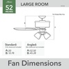 image:imageHunter Fan Company 52534 52 inch Crestfield HunterExpress Easy Install Matte Silver Ceiling Fan with LED Light Kit and Pull Chain  with LED Lights and Pull Chain Standard Mount For Bedroom Living Room Kitchen 35 inch Downrod 52534Noble Bronze