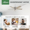 image:imageHunter Fan Company 52534 52 inch Crestfield HunterExpress Easy Install Matte Silver Ceiling Fan with LED Light Kit and Pull Chain  with LED Lights and Pull Chain Standard Mount For Bedroom Living Room Kitchen 35 inch Downrod 52534Brushed Nickel