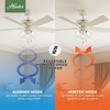 image:imageHunter Fan Company 52534 52 inch Crestfield HunterExpress Easy Install Matte Silver Ceiling Fan with LED Light Kit and Pull Chain  with LED Lights and Pull Chain Standard Mount For Bedroom Living Room Kitchen 35 inch Downrod 52534Fresh White