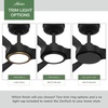 image:imageHunter Fan Outdoor or Indoor Ceiling Fan 44 in Matte Black Ceiling Fan with Light and Remote for Patios Living Room Bedroom Porch Garage 3 Blades Renewed