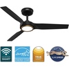 image:imageHunter Fan Outdoor or Indoor Ceiling Fan 44 in Matte Black Ceiling Fan with Light and Remote for Patios Living Room Bedroom Porch Garage 3 Blades Renewed
