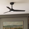 image:imageHunter Fan Outdoor or Indoor Ceiling Fan 44 in Matte Black Ceiling Fan with Light and Remote for Patios Living Room Bedroom Porch Garage 3 Blades Renewed
