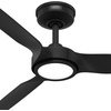 image:imageHunter Fan Outdoor or Indoor Ceiling Fan 44 in Matte Black Ceiling Fan with Light and Remote for Patios Living Room Bedroom Porch Garage 3 Blades Renewed