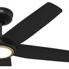 image:imageHunter Fan Outdoor or Indoor Ceiling Fan 44 in Matte Black Ceiling Fan with Light and Remote for Patios Living Room Bedroom Porch Garage 5 Blades Renewed