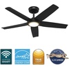 image:imageHunter Fan Outdoor or Indoor Ceiling Fan 44 in Matte Black Ceiling Fan with Light and Remote for Patios Living Room Bedroom Porch Garage 5 Blades Renewed