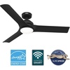 image:imageHunter Fan Outdoor or Indoor Ceiling Fan 52 in Matte Black Ceiling Fan with Light and Remote for Patios Living Room Bedroom Porch Garage 3 Blades Renewed