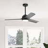 image:imageHunter Fan Outdoor or Indoor Ceiling Fan 52 in Matte Black Ceiling Fan with Light and Remote for Patios Living Room Bedroom Porch Garage 3 Blades Renewed