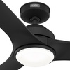 image:imageHunter Fan Outdoor or Indoor Ceiling Fan 52 in Matte Black Ceiling Fan with Light and Remote for Patios Living Room Bedroom Porch Garage 3 Blades Renewed