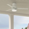 image:imageHunter Fan Outdoor or Indoor Ceiling Fan 52 in White Ceiling Fan with Light and Remote for Patios Living Room Bedroom Porch Garage 3 Blades Renewed