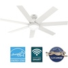 image:imageHunter Fan Outdoor or Indoor Ceiling Fan 60 in Fresh White Ceiling Fan with Light and Remote for Patios Living Room Bedroom Garage 7 Blades Renewed