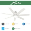 image:imageHunter Fan Outdoor or Indoor Ceiling Fan 60 in Fresh White Ceiling Fan with Light and Remote for Patios Living Room Bedroom Garage 7 Blades Renewed